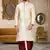 Cream dupon art silk kurta with pipepin work