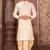 Cream dupon art silk kurta with pipepin work