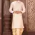 Cream dupon art silk kurta with pipepin work