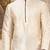 Cream dupon art silk kurta with pipepin work