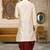 Cream dupon art silk kurta with pipepin work