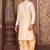 Cream dupon art silk kurta with pipepin work