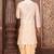 Cream dupon art silk kurta with pipepin work