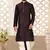 Wine dupon art silk kurta with pipepin work