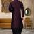 Wine dupon art silk kurta with pipepin work