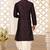 Wine dupon art silk kurta with pipepin work