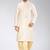 Cream dupon art silk kurta with pipepin work