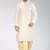 Cream dupon art silk kurta with pipepin work