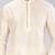 Cream dupon art silk kurta with pipepin work