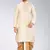 Cream dupon art silk kurta with pipepin work