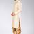 Cream dupon art silk kurta with pipepin work
