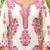 Cotton cream & pink printed kurta with pants & mul dupatta set of 3