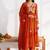 Orange vichitra silk embroidered salwar suit
