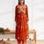 Orange vichitra silk embroidered salwar suit