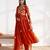 Orange vichitra silk embroidered salwar suit