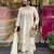 Off white art silk embroidered salwar suit