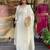 Off white art silk embroidered salwar suit