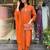 Orange reyon embroidered salwar suit