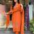 Orange reyon embroidered salwar suit