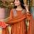 Orange vichitra silk embroidered salwar suit