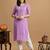 White embroidered chikankari  rayon purple a-line kurta