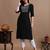Black embroidery cotton straight kurta for women