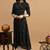 Black printed cotton a-line kurta for women
