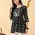 Black embroidery rayon short kurta for women