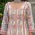 light pink hand block print anarkali kurta with pants & chiffon dupatta set