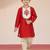 Vastramay boys red viscose kurta with cream dhoti - traditional embroidered set