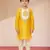 boys yellow viscose kurta with cream dhoti - traditional embroidered set