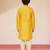 boys yellow viscose kurta with cream dhoti - traditional embroidered set