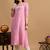 White embroidered chikankari  rayon pink a-line kurta