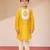 boys yellow kurta with cream pyjama 