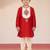 boys red viscose kurta with cream pyjama - traditional embroidered set