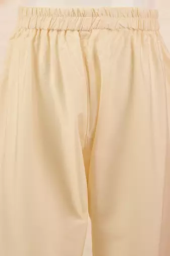 boys yellow kurta with cream pyjama 