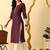 Maroon printed cotton straight kurta for women