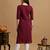 Maroon embroidery cotton straight kurta for women