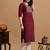 Maroon embroidery cotton straight kurta for women