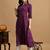 Maroon printed cotton a-line kurta for women