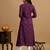 Maroon printed cotton a-line kurta for women