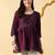 Maroon embroidery rayon short kurta for women