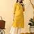 Yellow printed rayon straight kurta for women