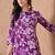 Maroon printed cotton a-line kurta for women