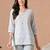 White embroidery cotton short kurta for women