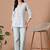 White embroidery cotton short kurta for women