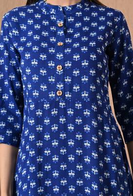 White embroidery cotton short kurta for women 4