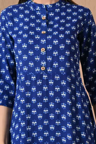 White embroidery cotton short kurta for women