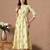 Green printed cotton a-line kurta for women