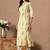 Green printed cotton a-line kurta for women
